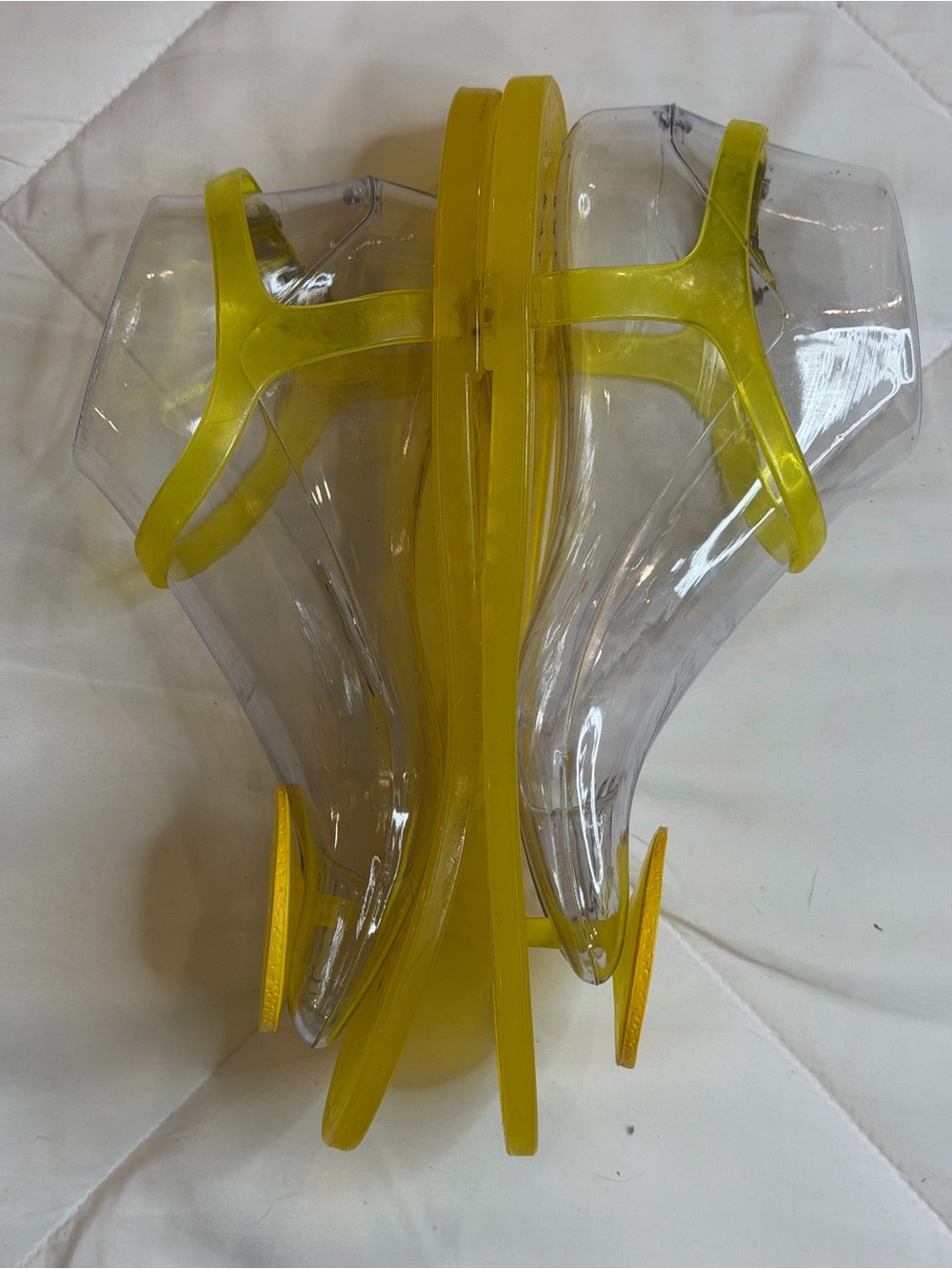 Clear Yellow Jelly Sandals with Lemon Accent - Women - Picture 4 of 6